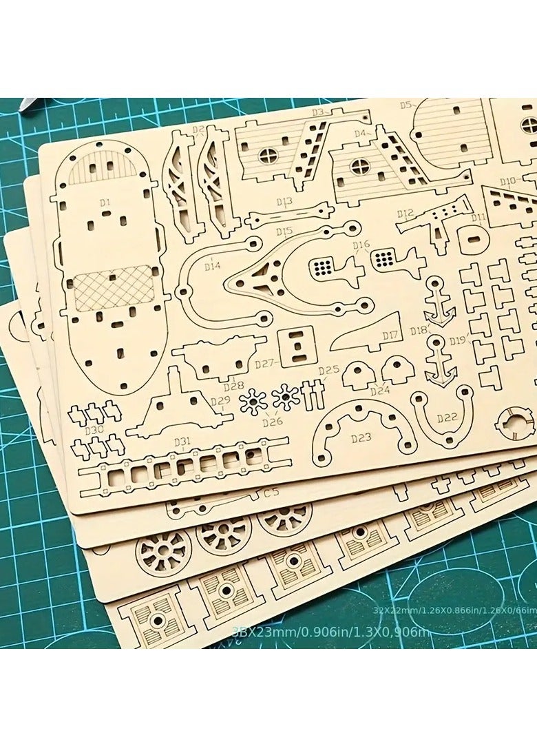 3D Wooden Airship Model Kit Challenging Brain Teaser for Adults  Handcrafted Mechanical Puzzle Perfect DIY Project - Image 2